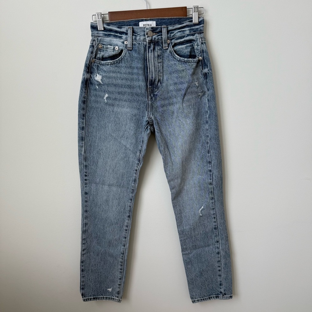 Pistola Revolve‎ Keaton Jeans High Rise Slim Straight Distressed Size 25